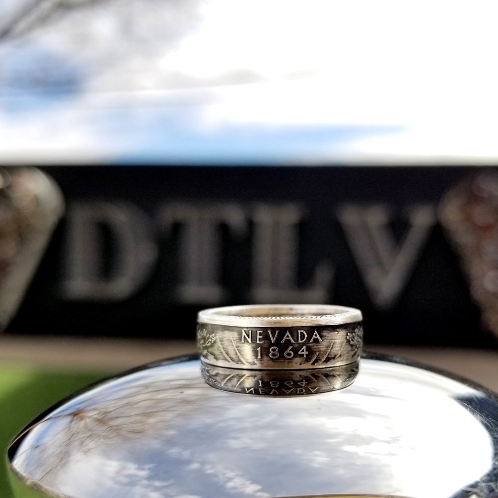 Silver State Quarter Coin Ring